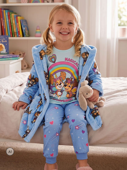 Character Blue PAW Patrol Pyjamas And Dressing Gown Set Skye & Liberty - image 6