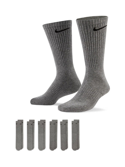 Nike Grey Crew Everyday Cushioned Socks 6 Pack - image 1