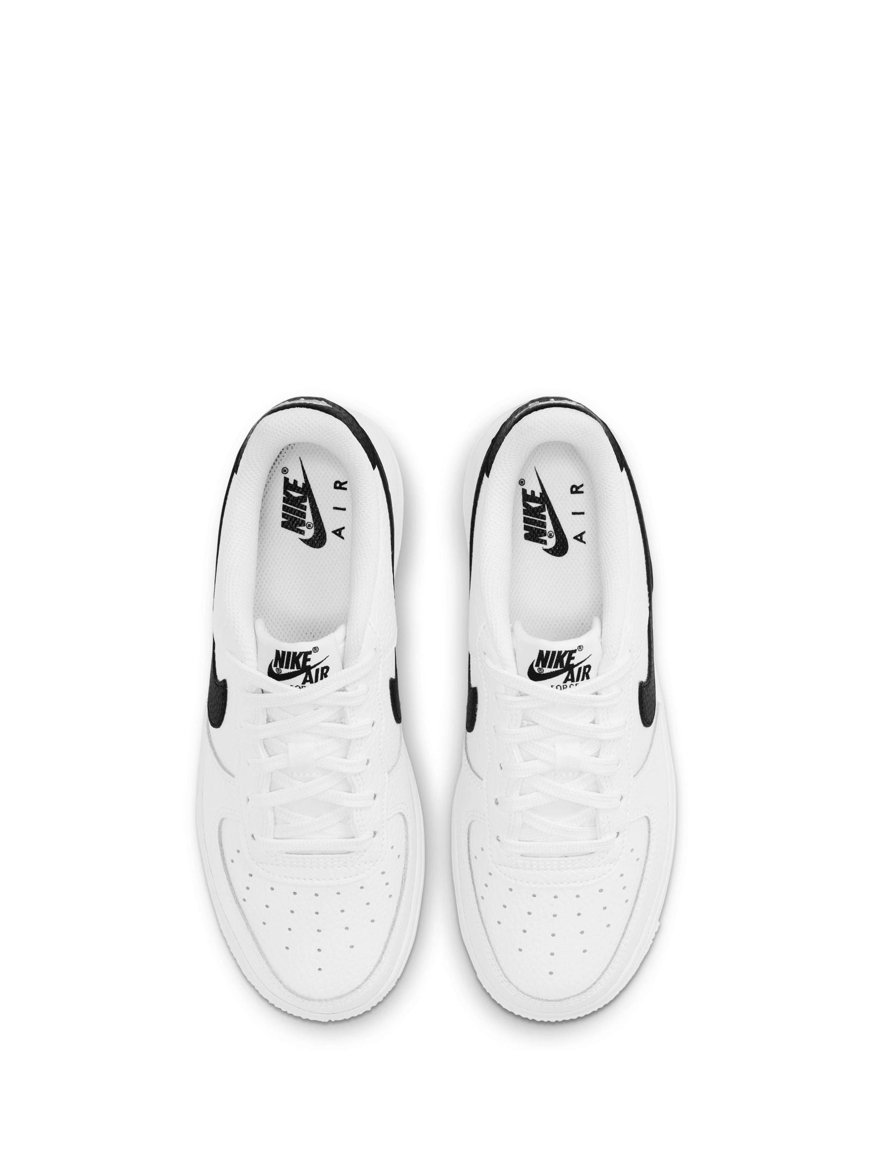 Nike White Black Youth Air Force 1 Trainers image 7