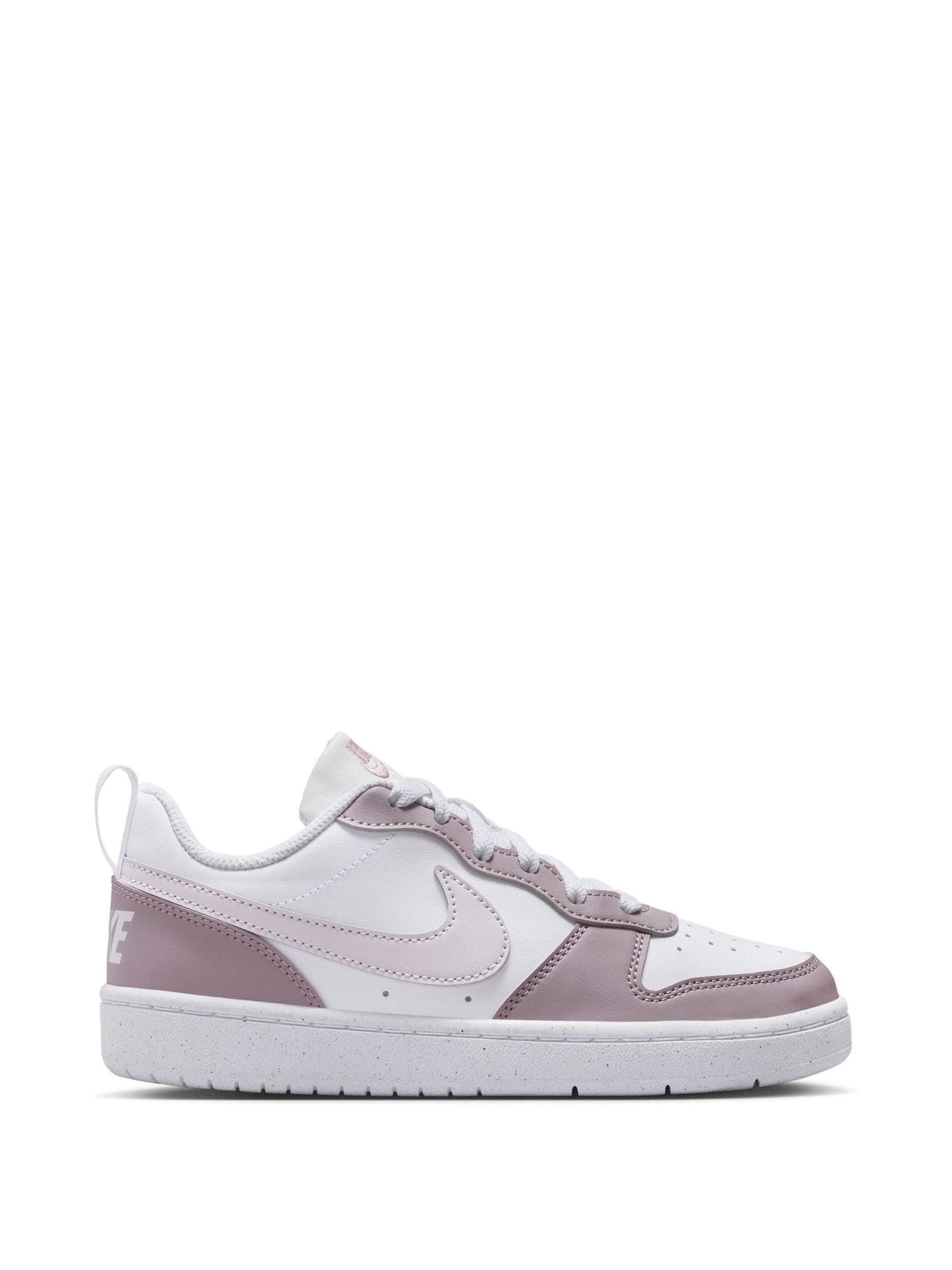 Nike White/Pink Plum Youth Court Borough Low Recraft Trainers image 1