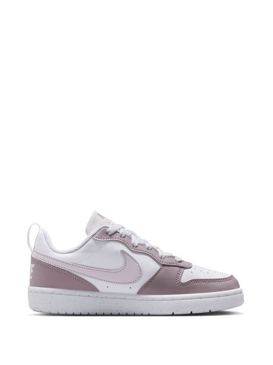 Nike White/Pink Plum Youth Court Borough Low Recraft Trainers image 2