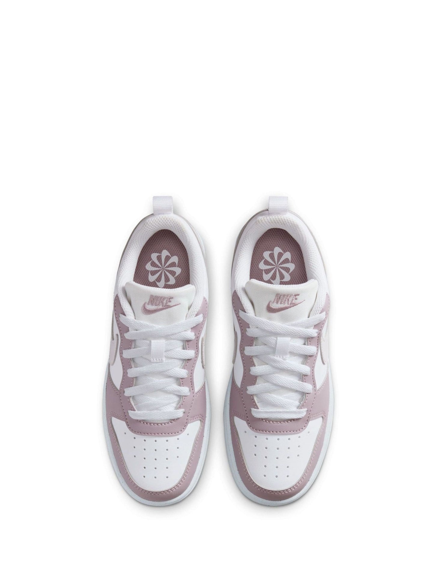 Nike White/Pink Plum Youth Court Borough Low Recraft Trainers image 4