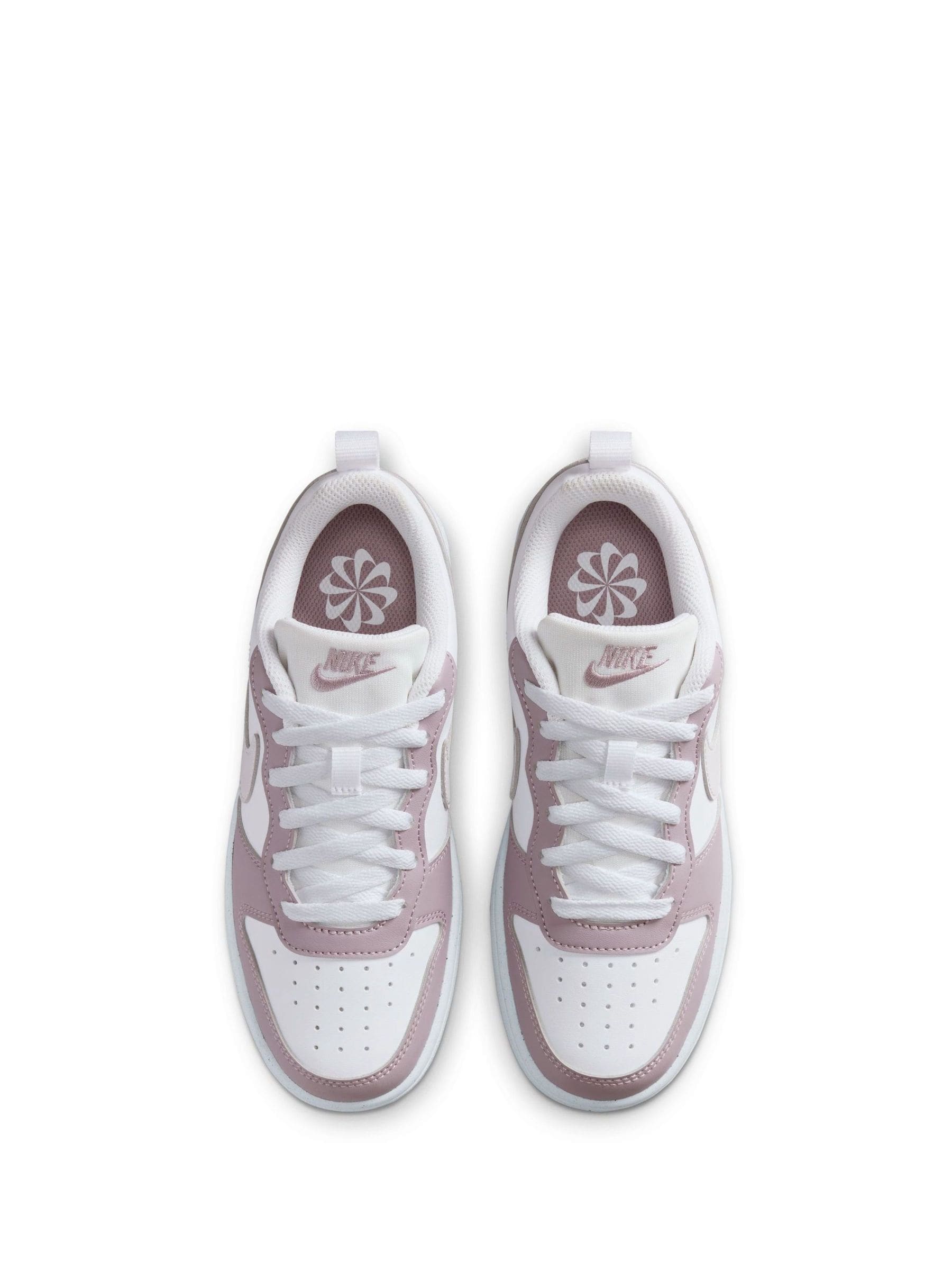 Nike White/Pink Plum Youth Court Borough Low Recraft Trainers image 4