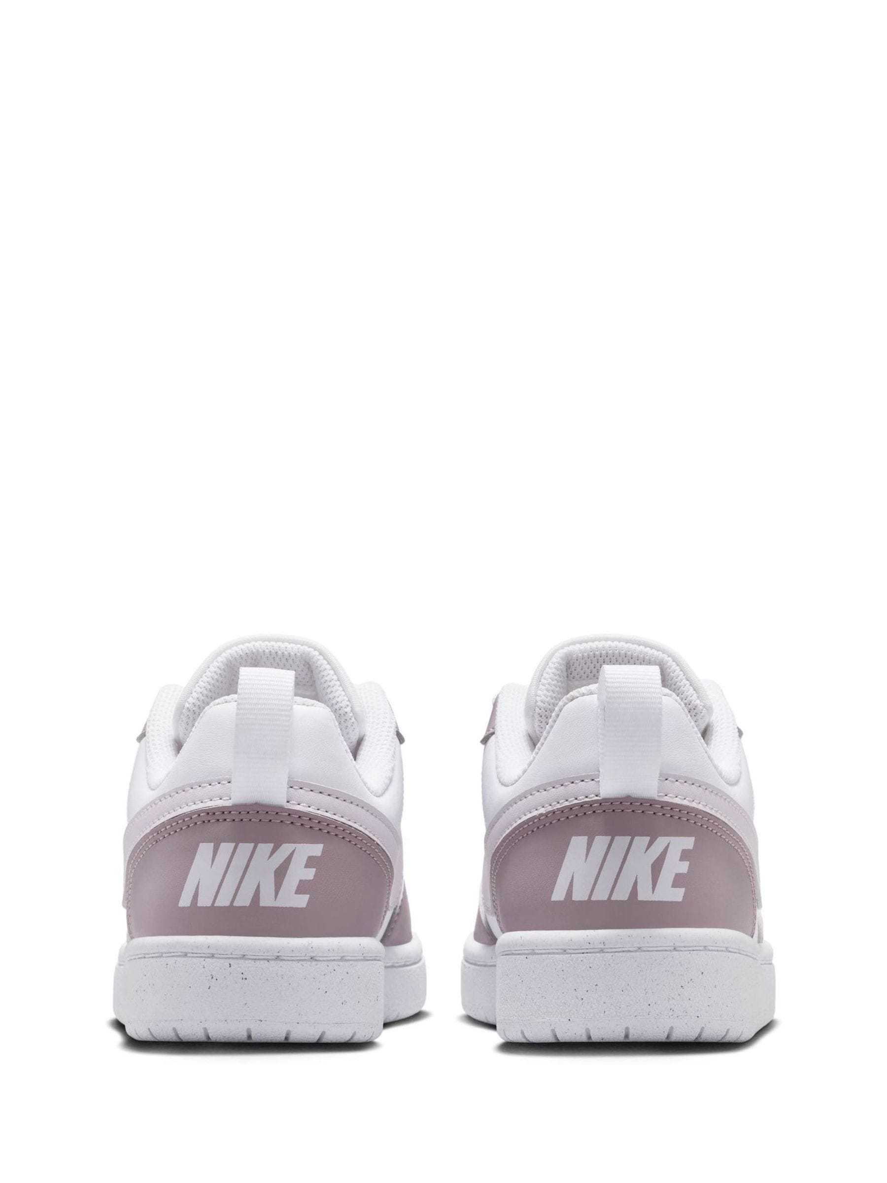 Nike White/Pink Plum Youth Court Borough Low Recraft Trainers image 5