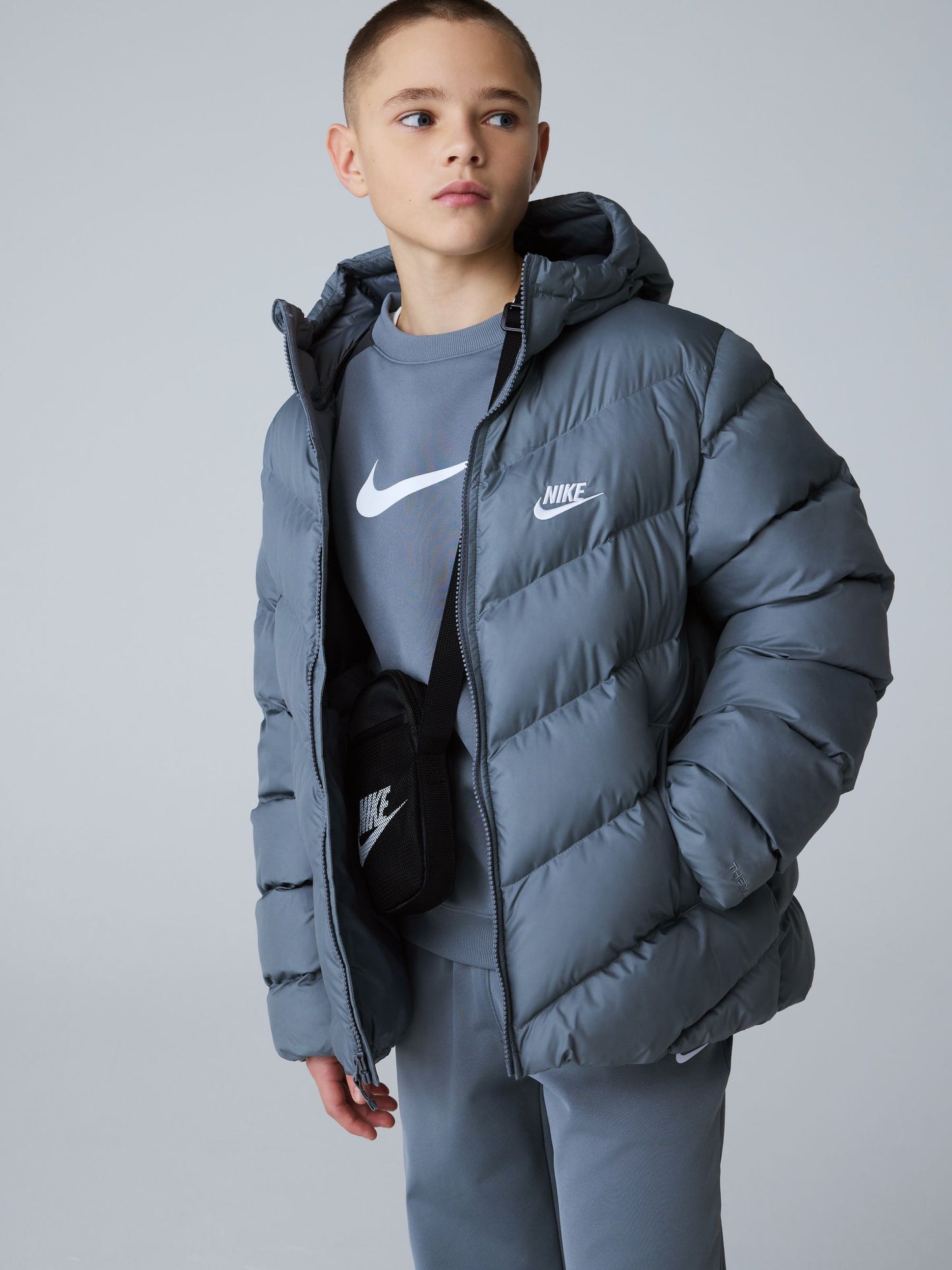 Dsiney Kidz - Nike Smoke Grey Padded Puffer Jacket image 1