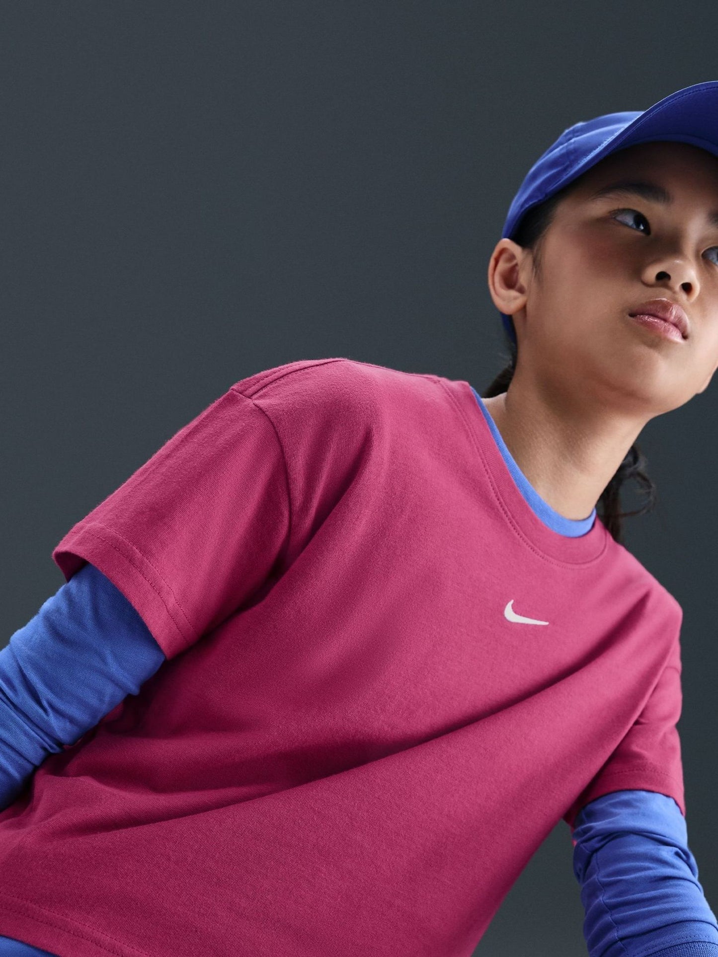 Dsiney Kidz - Nike Beet Pink Sportswear Boxy T-Shirt image 5