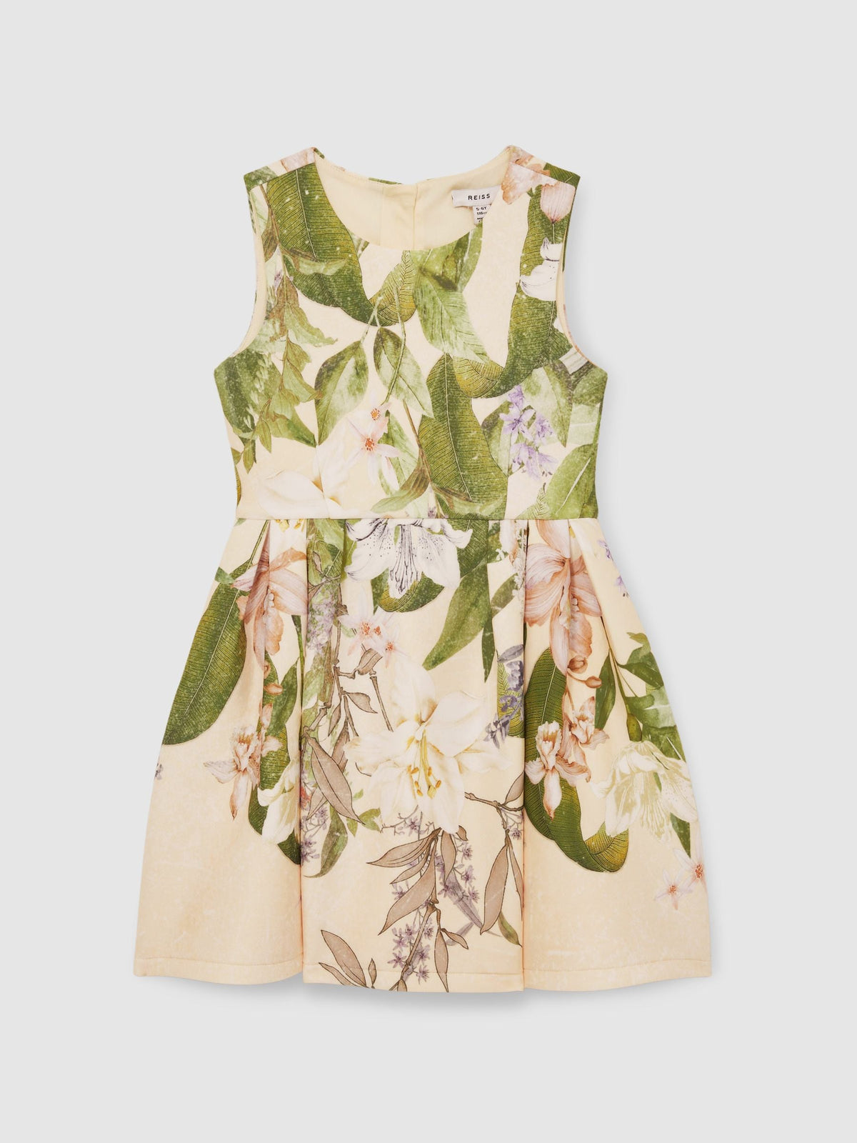 Reiss Pink Print Trinny 13-14 yrs Floral Scuba Sleeveless Dress - image 1