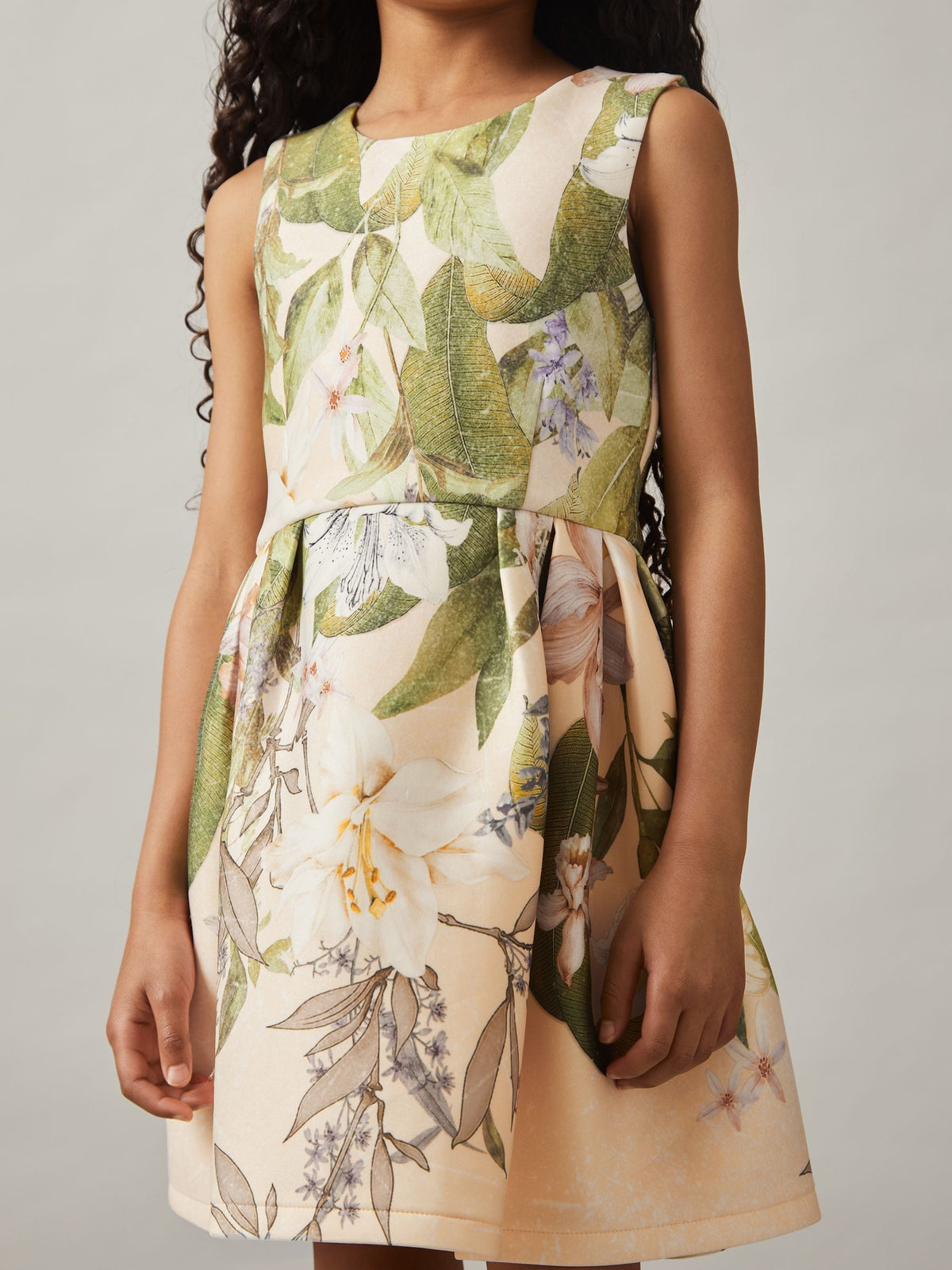 Reiss Pink Print Trinny 13-14 yrs Floral Scuba Sleeveless Dress - image 3