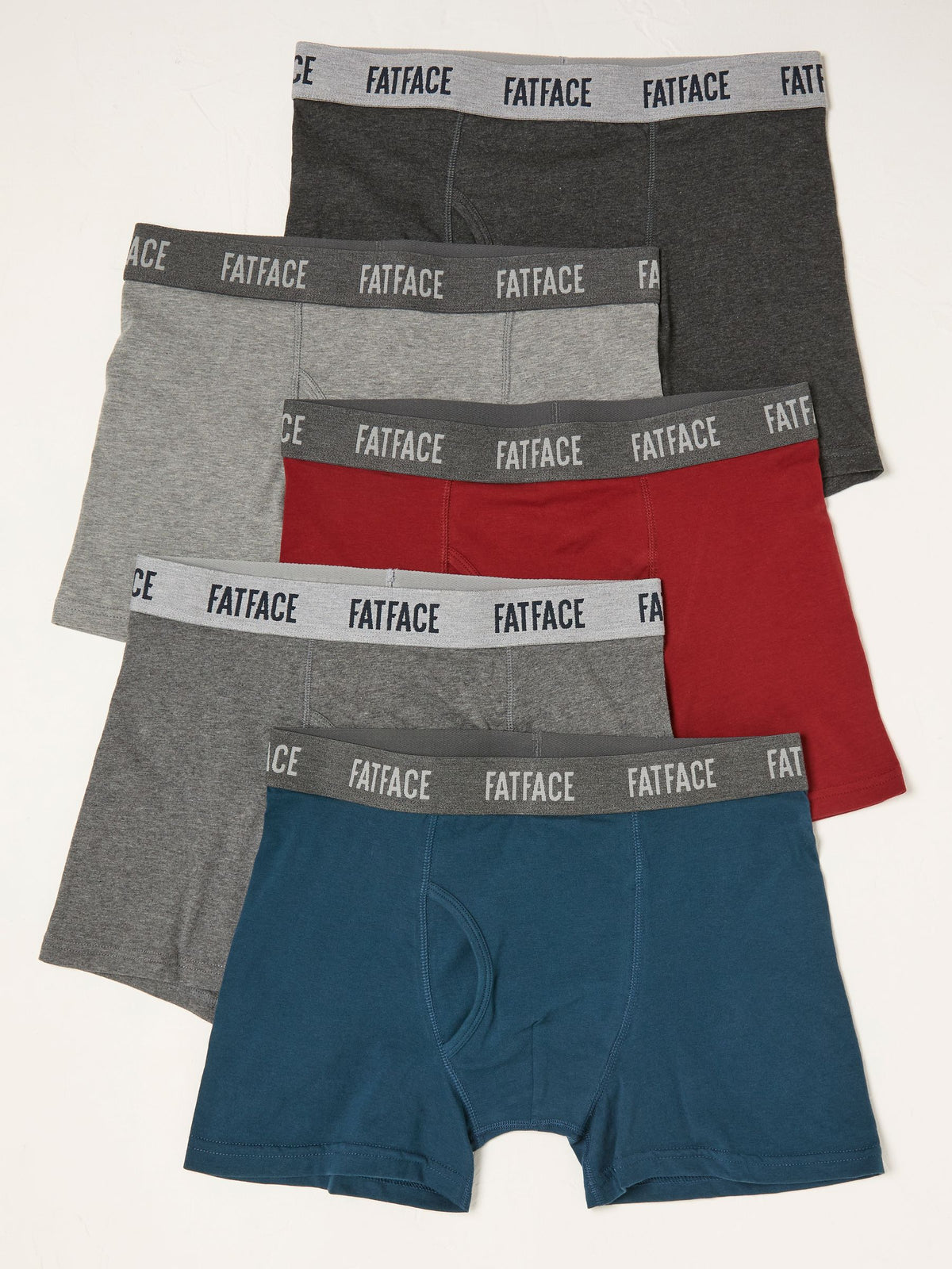 Dsiney Kidz - FatFace 5 Pack Grey/Red/Blue Classic Boxers image 1