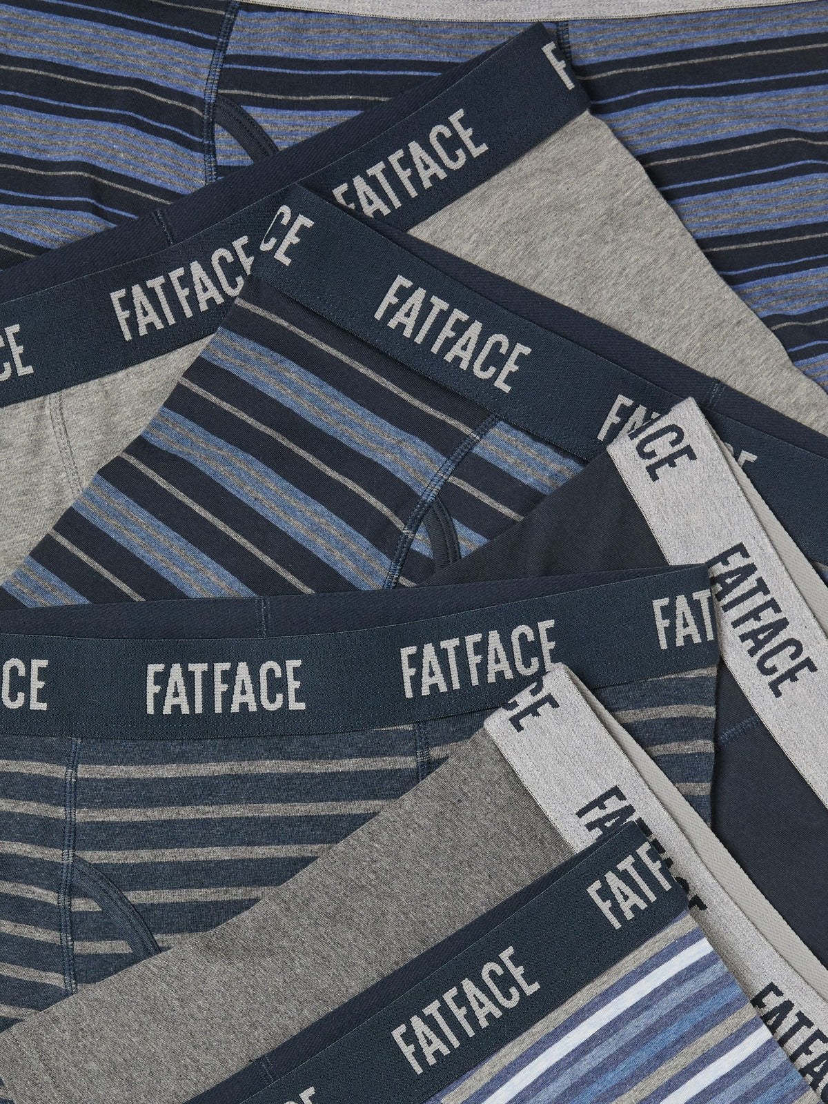 Dsiney Kidz - FatFace 7 Pack Grey & Blue Stripe Classic Boxers image 2