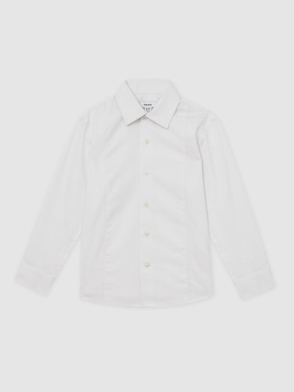 Reiss White Marcel 9-13 yrs Cotton Slim-Fit Dinner Shirt image 2