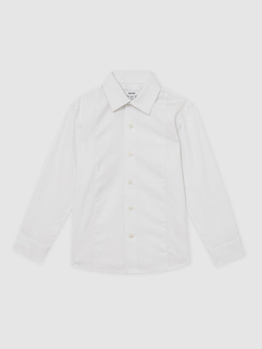 Reiss White Marcel 9-13 yrs Cotton Slim-Fit Dinner Shirt image 2