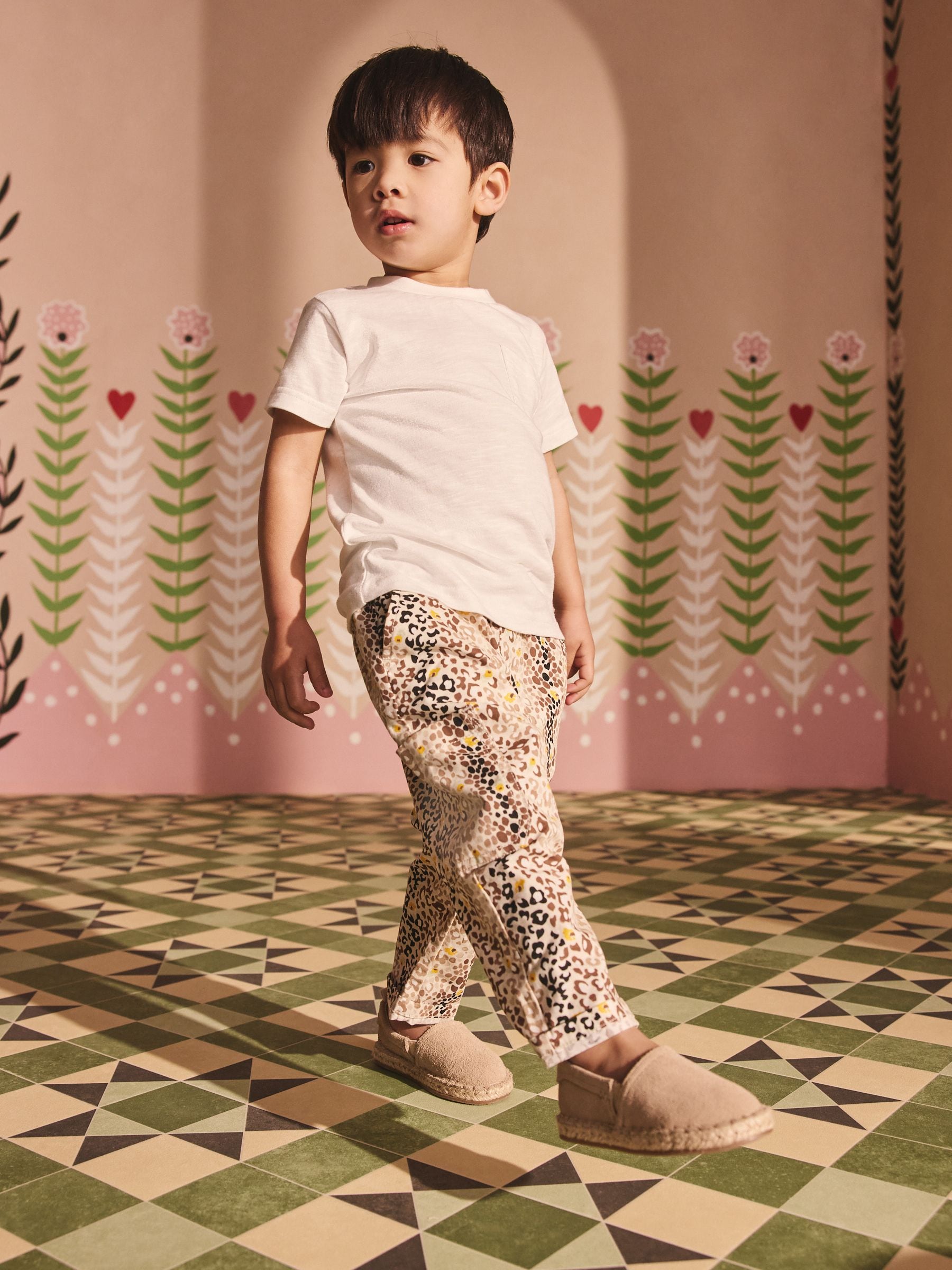 Tan Brown Leopard Print Cath Kidston 100% Cotton Trousers (3mths-7yrs) image 3