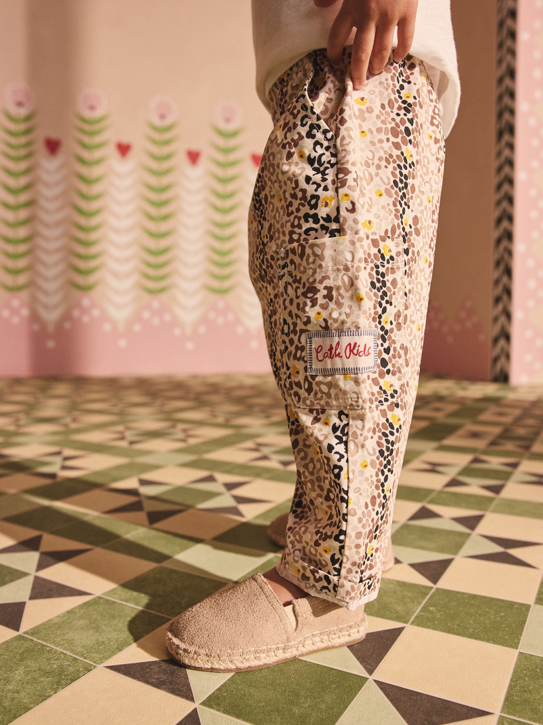 Tan Brown Leopard Print Cath Kidston 100% Cotton Trousers (3mths-7yrs) image 4