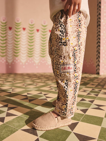Tan Brown Leopard Print Cath Kidston 100% Cotton Trousers (3mths-7yrs) image 4