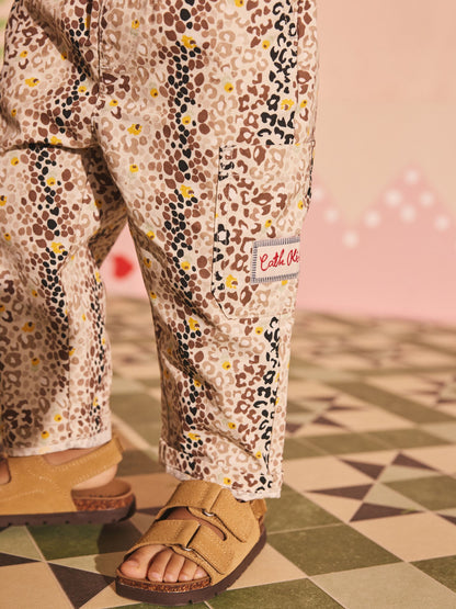 Tan Brown Leopard Print Cath Kidston 100% Cotton Trousers (3mths-7yrs) image 7
