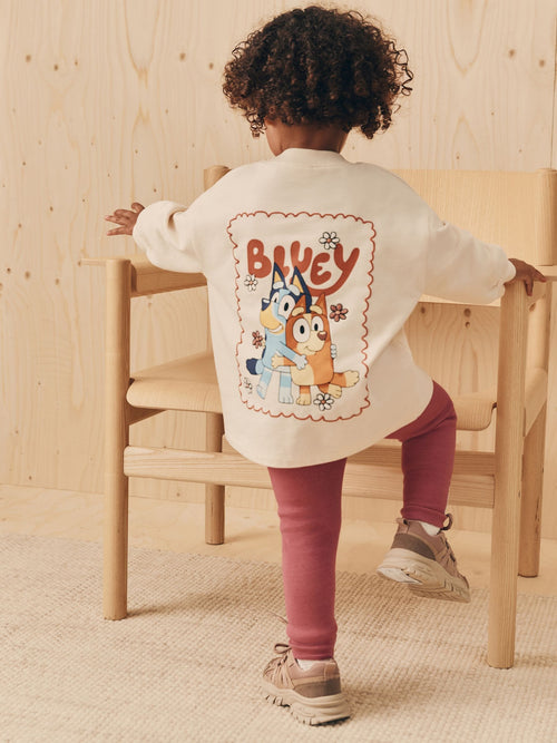 Ecru White Bluey Long Sleeve Top and Leggings Set (12mths-7yrs) image 1