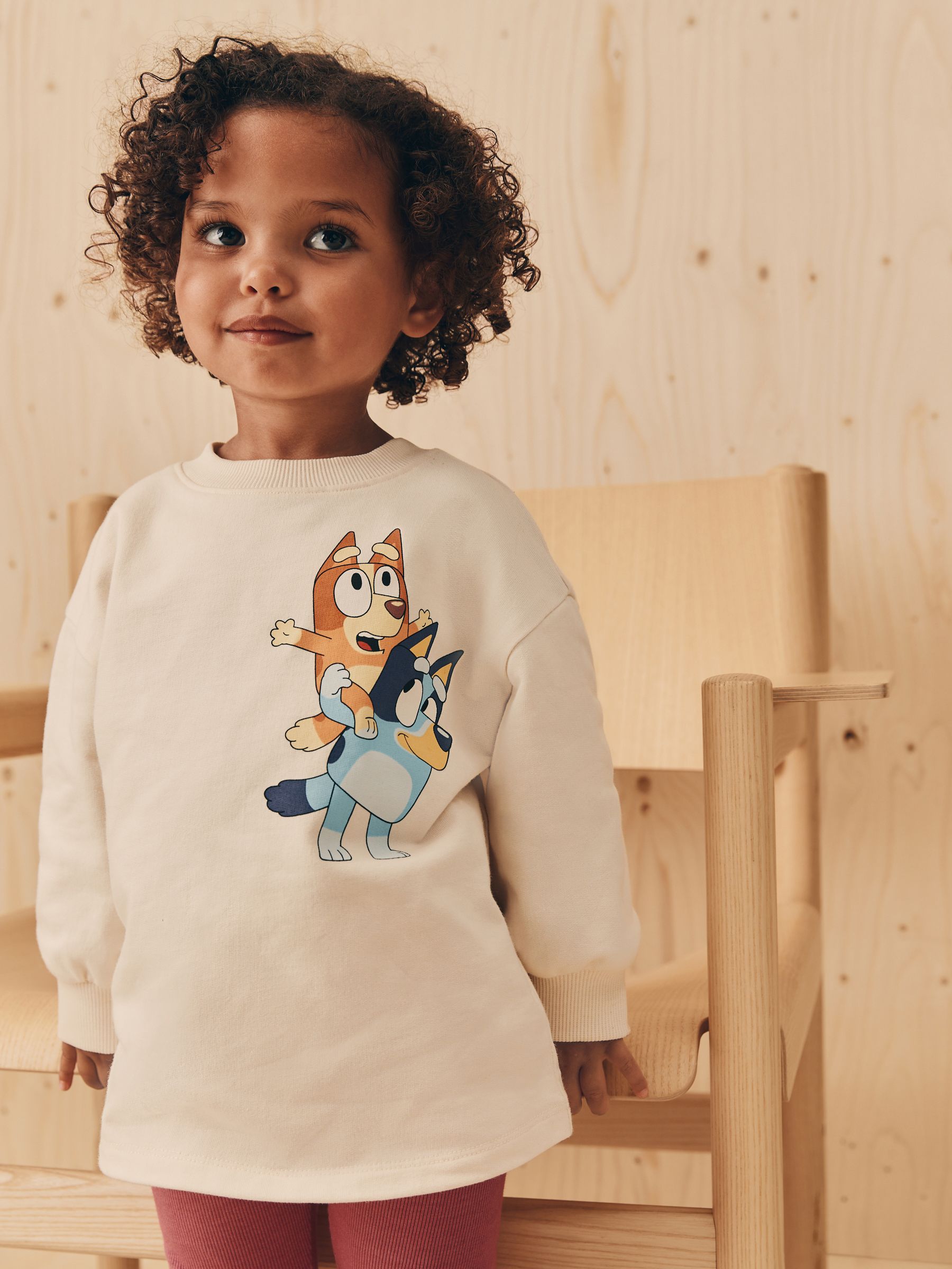 Ecru White Bluey Long Sleeve Top and Leggings Set (12mths-7yrs) image 3