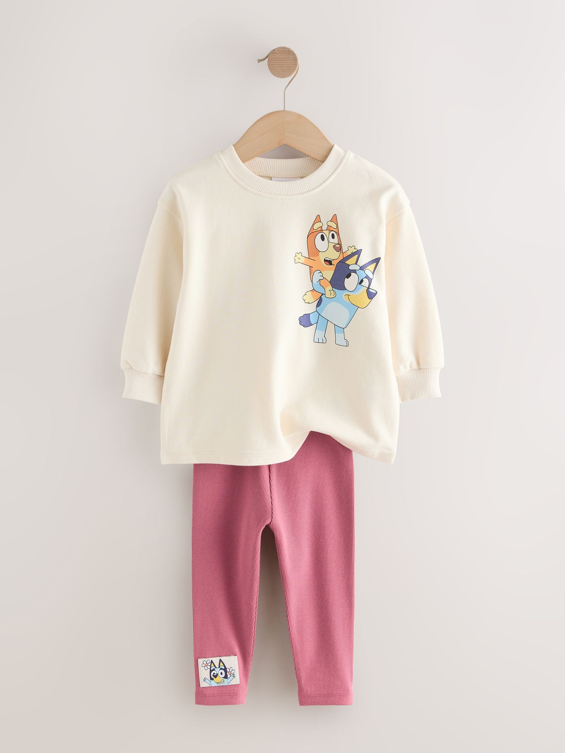 Ecru White Bluey Long Sleeve Top and Leggings Set (12mths-7yrs) image 7
