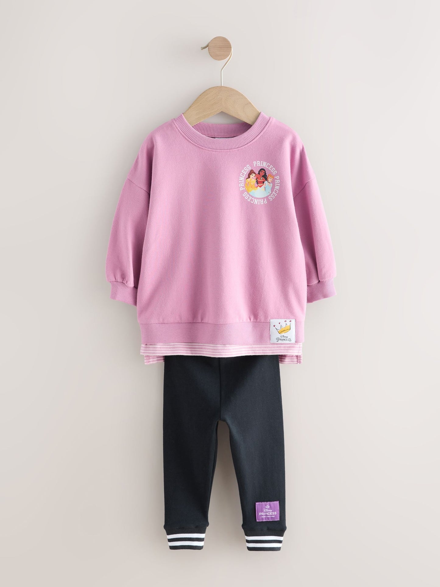 Purple Disney Princess Long Sleeve Mock Layer Top and Leggings Set (3mths-7yrs) image 6