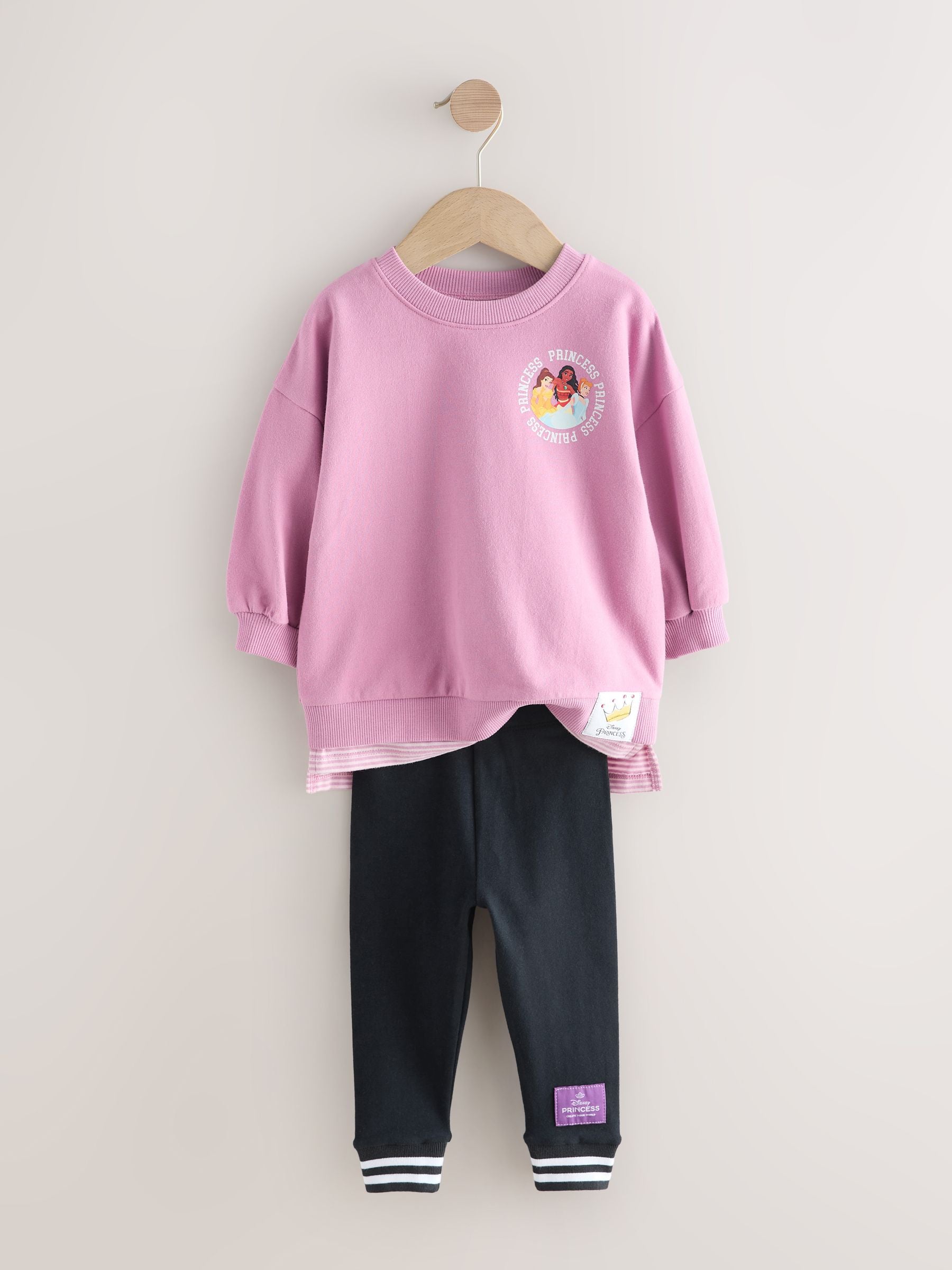 Purple Disney Princess Long Sleeve Mock Layer Top and Leggings Set (3mths-7yrs) image 7