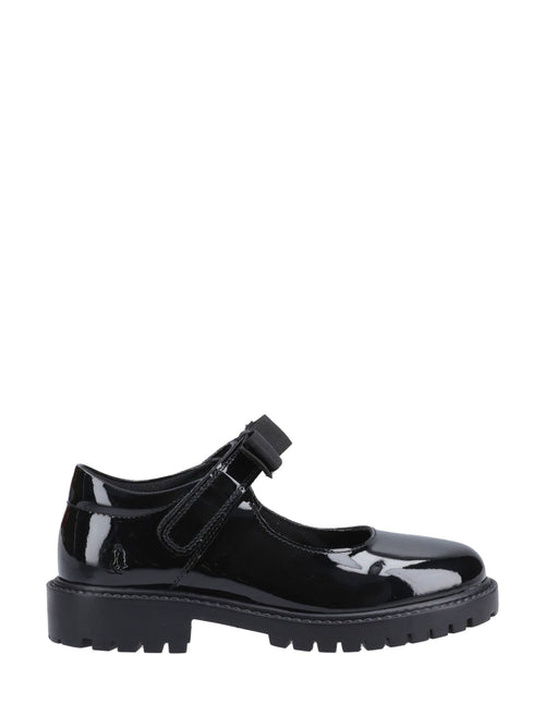 Hush Puppies Black Junior Astrid Bow Patent School Shoes image 1