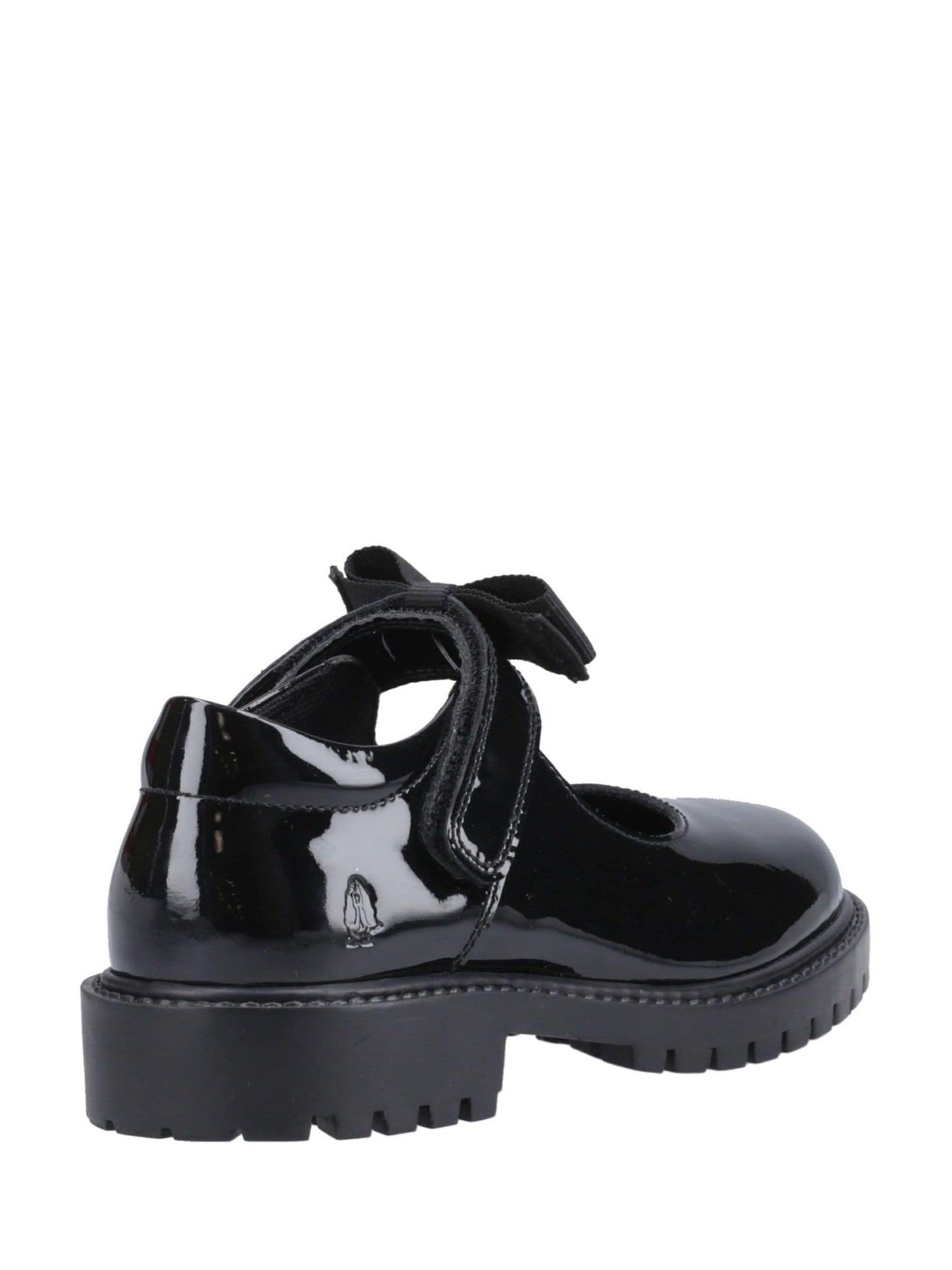 Hush Puppies Black Junior Astrid Bow Patent School Shoes image 4
