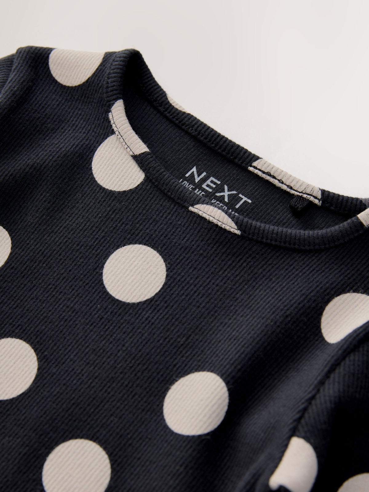Black/White Spot Rib Long Sleeve T-Shirt (3mths-7yrs) - image 6