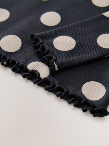 Black/White Spot Rib Long Sleeve T-Shirt (3mths-7yrs) - image 7