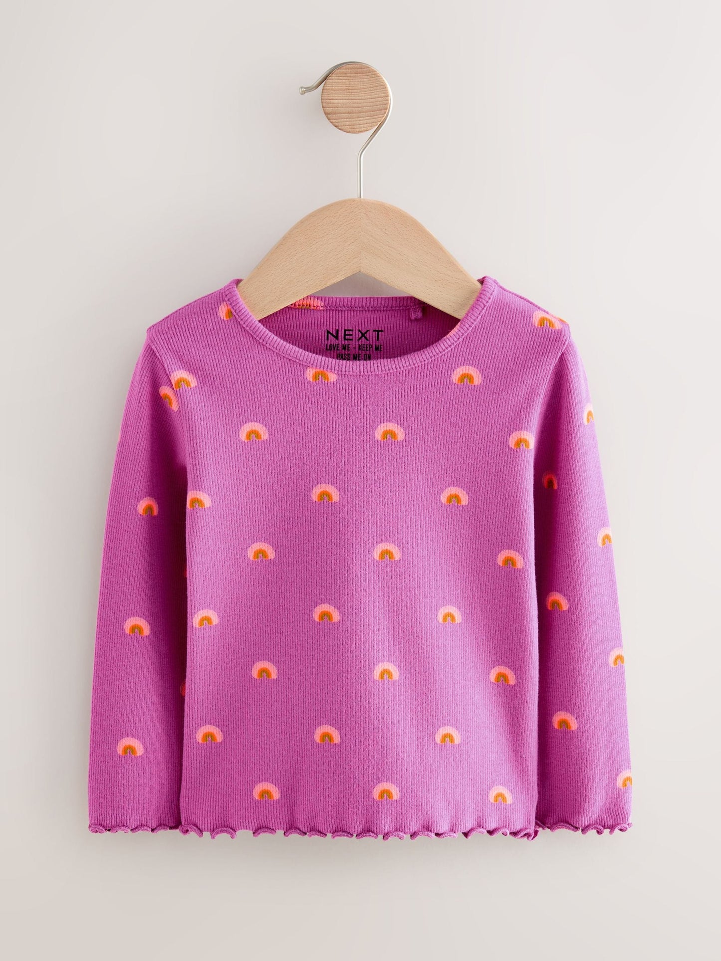 Dsiney Kidz - Purple Rainbow Rib Long Sleeve T-Shirt (3mths-7yrs) image 3