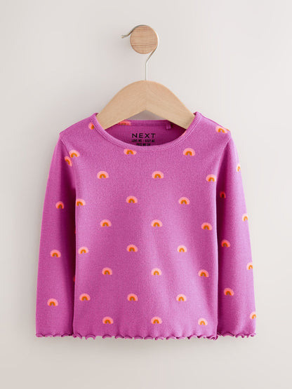 Dsiney Kidz - Purple Rainbow Rib Long Sleeve T-Shirt (3mths-7yrs) image 3