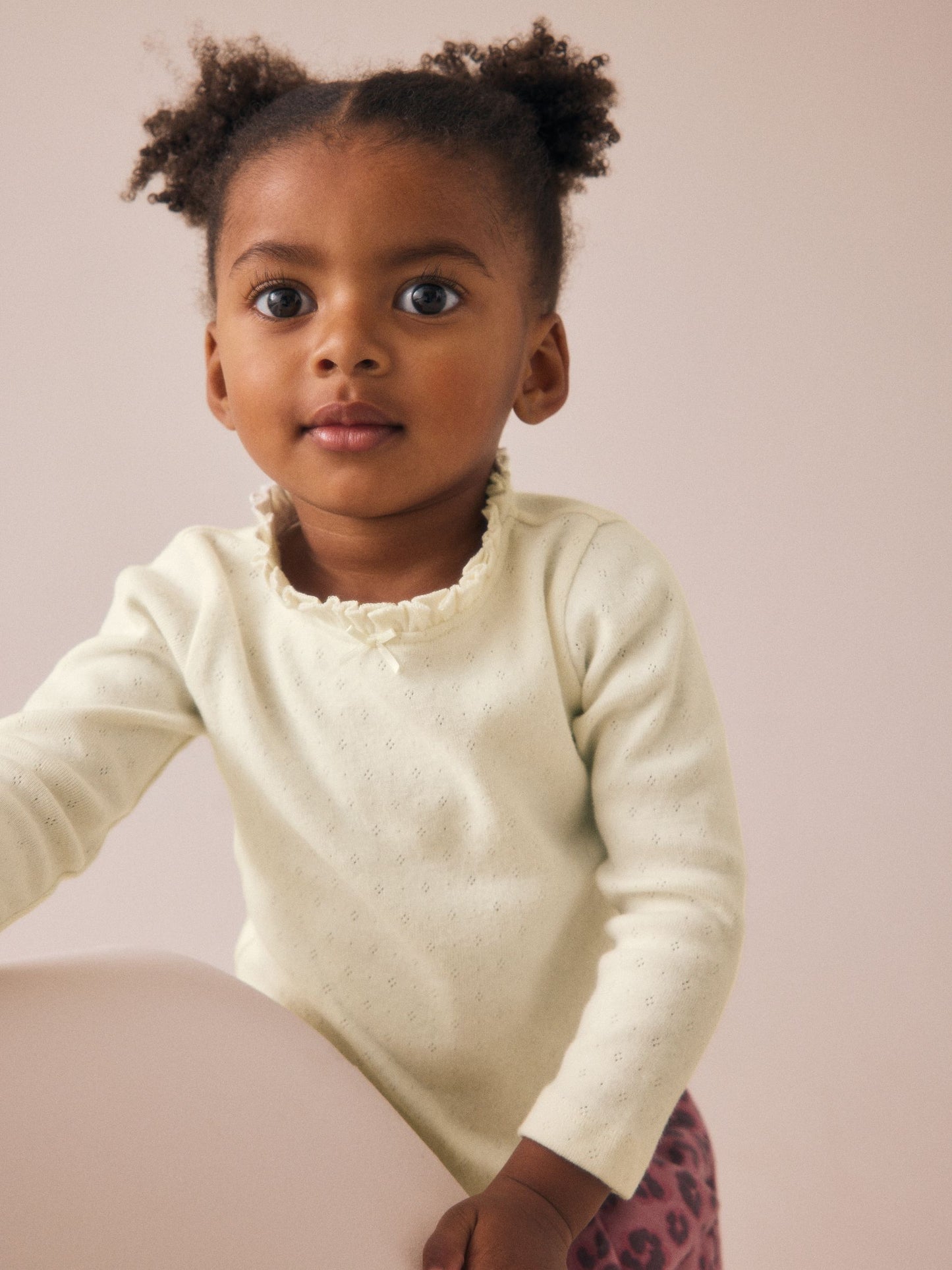 Dsiney Kidz - Ecru White Long Sleeve Pointelle T-Shirt (3mths-7yrs) image 1
