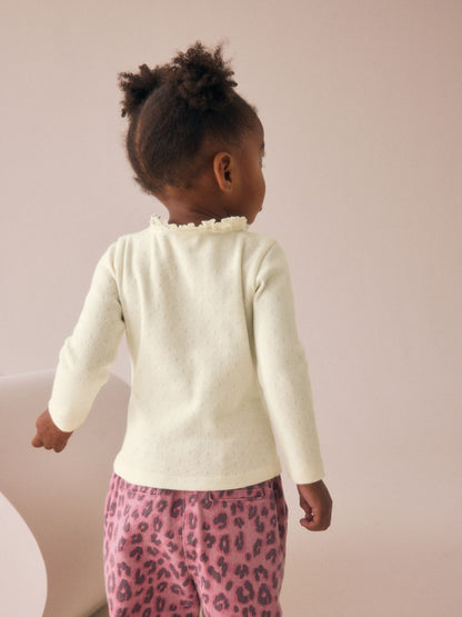 Dsiney Kidz - Ecru White Long Sleeve Pointelle T-Shirt (3mths-7yrs) image 3