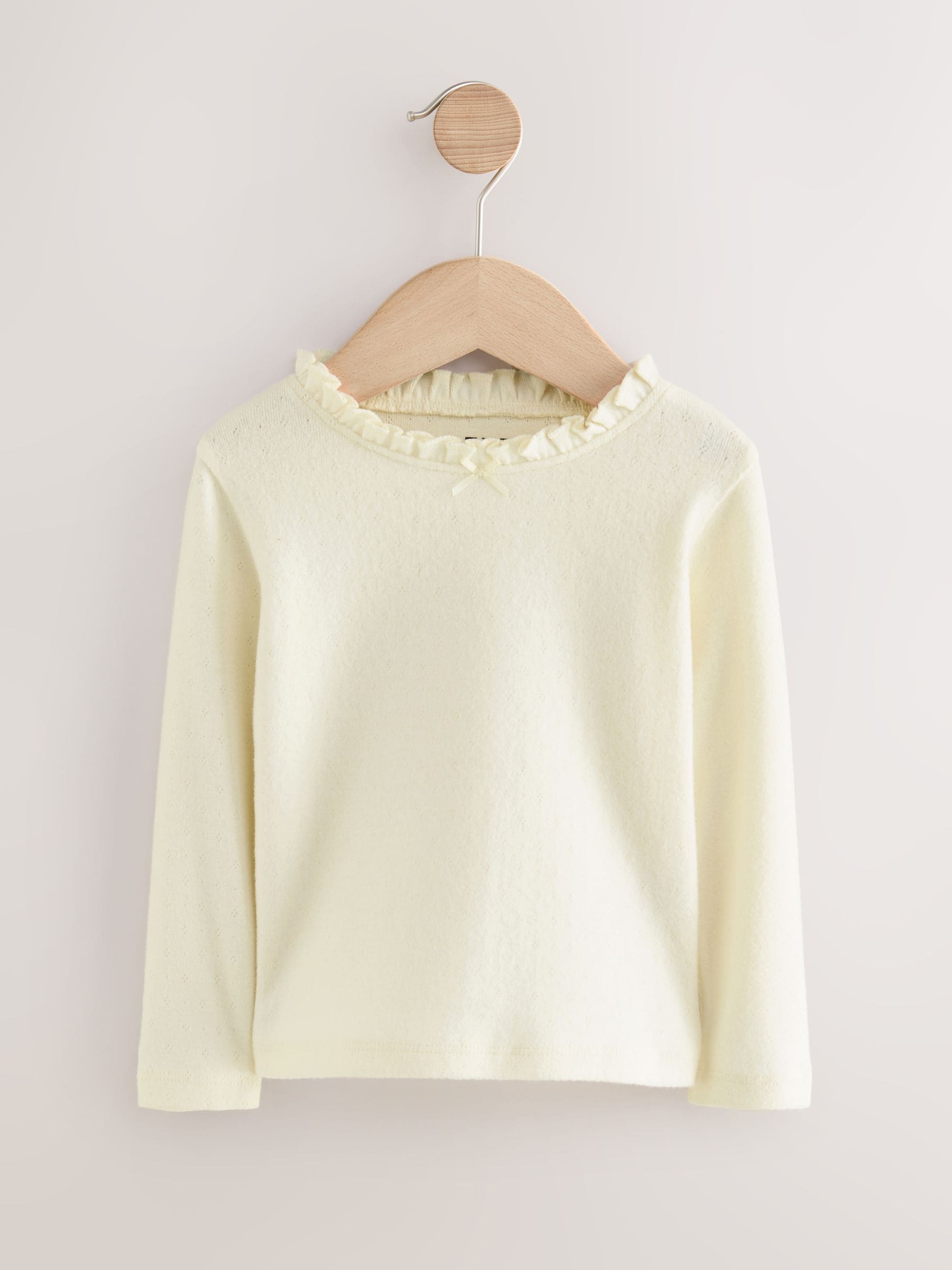 Dsiney Kidz - Ecru White Long Sleeve Pointelle T-Shirt (3mths-7yrs) image 4