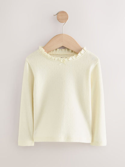 Dsiney Kidz - Ecru White Long Sleeve Pointelle T-Shirt (3mths-7yrs) image 4