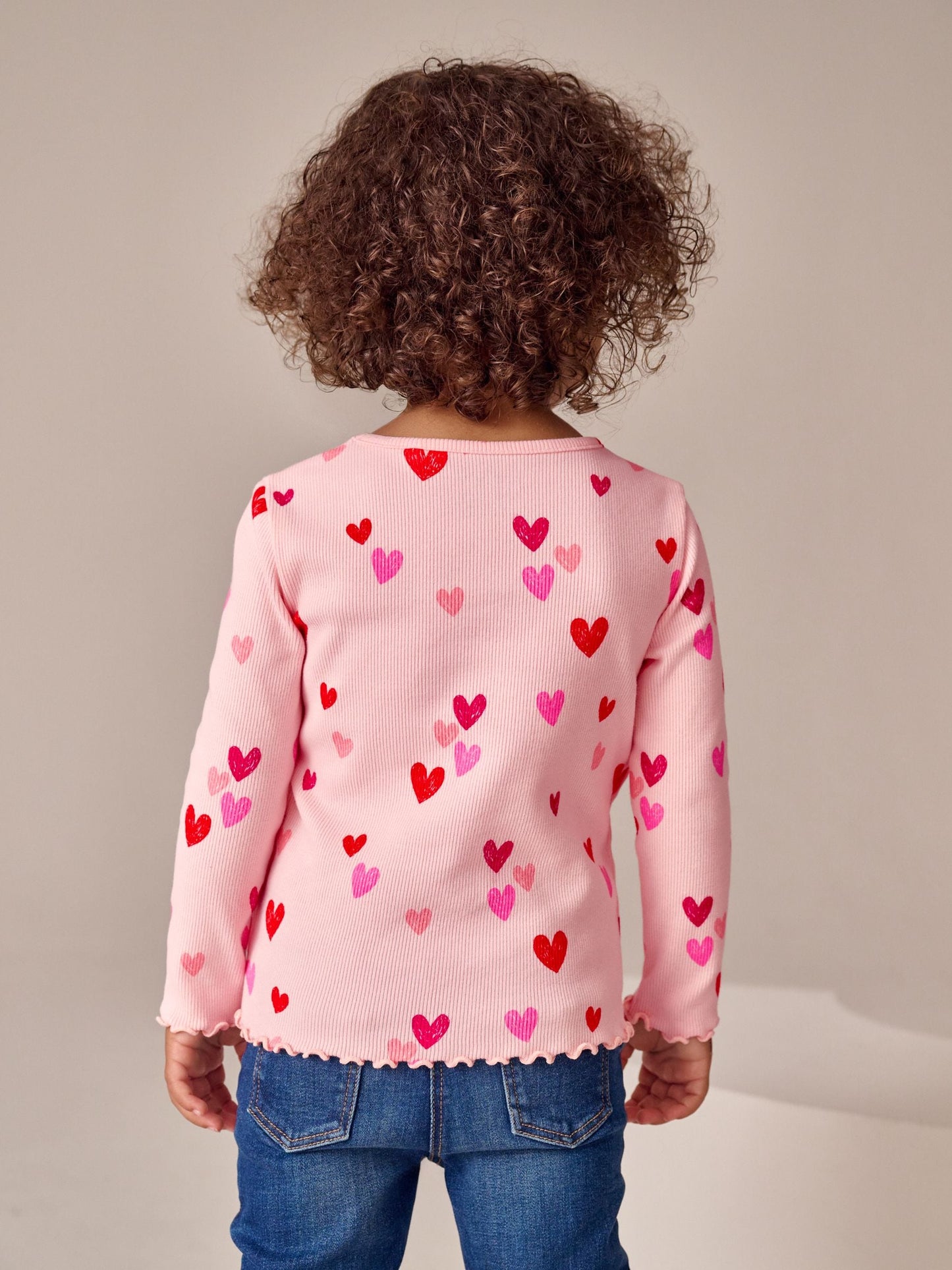 Dsiney Kidz - Pink Heart Rib Long Sleeve T-Shirt (3mths-7yrs) image 4