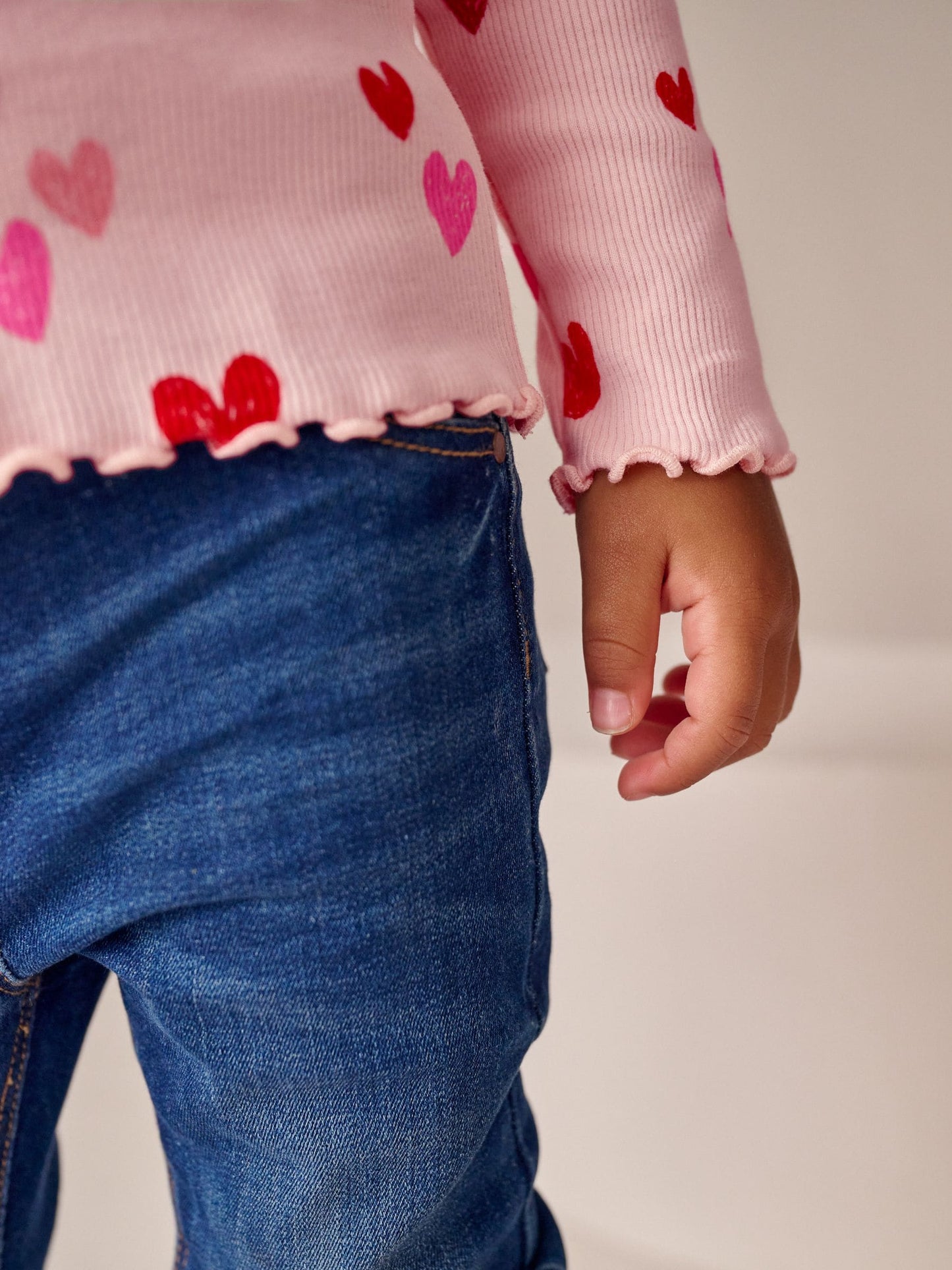 Dsiney Kidz - Pink Heart Rib Long Sleeve T-Shirt (3mths-7yrs) image 5