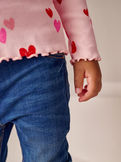 Dsiney Kidz - Pink Heart Rib Long Sleeve T-Shirt (3mths-7yrs) image 5