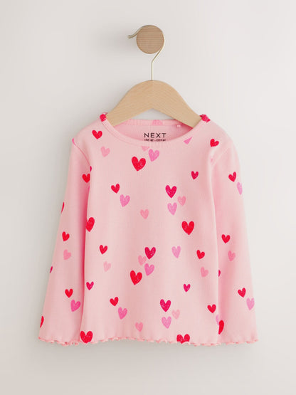 Dsiney Kidz - Pink Heart Rib Long Sleeve T-Shirt (3mths-7yrs) image 6