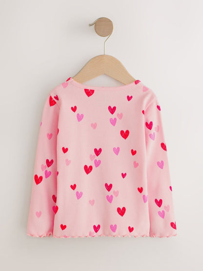 Dsiney Kidz - Pink Heart Rib Long Sleeve T-Shirt (3mths-7yrs) image 7