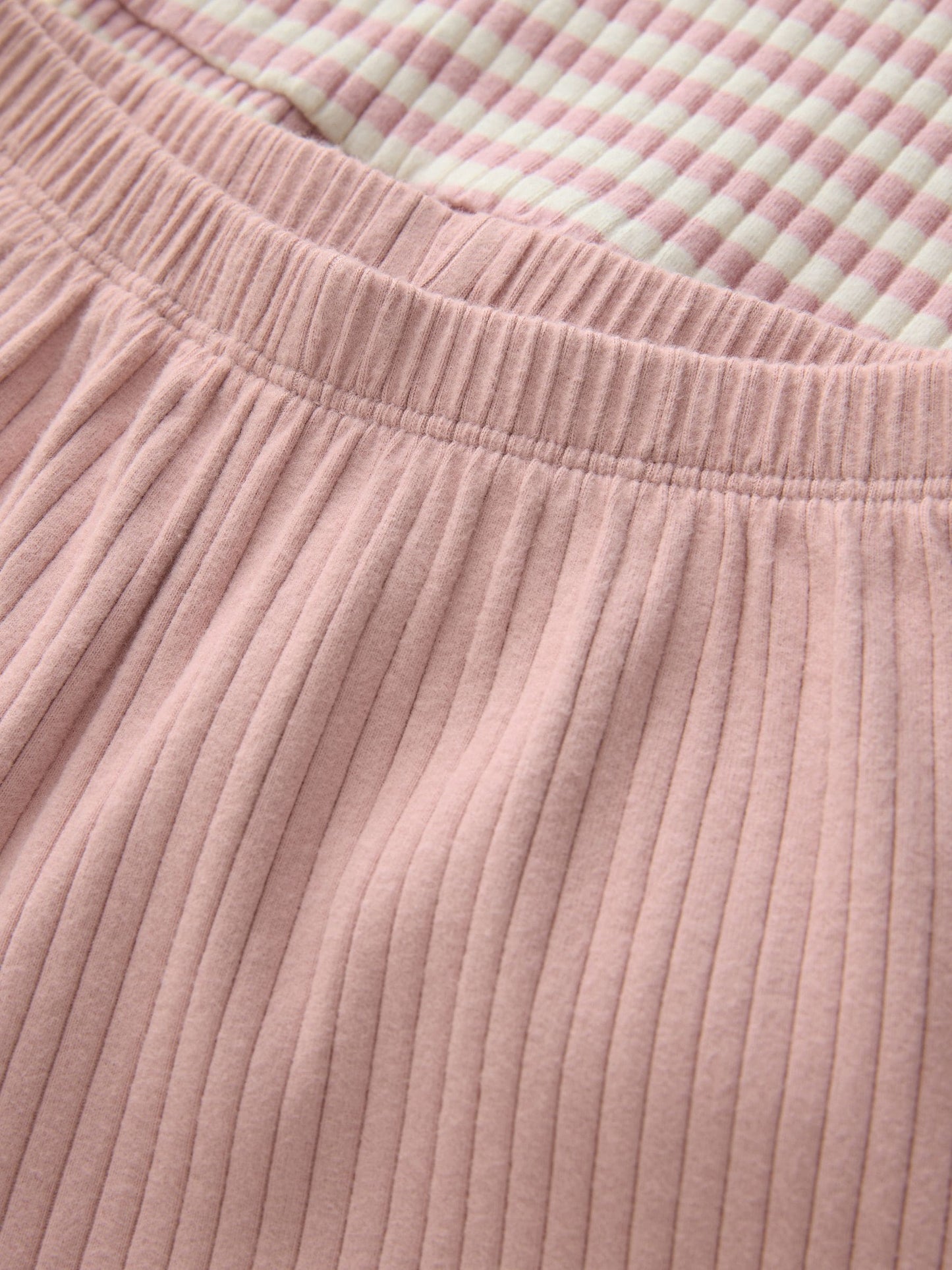 Pink Ribbed Long Sleeve Top and Wide Leg Trousers Set (3mths-7yrs) image 8