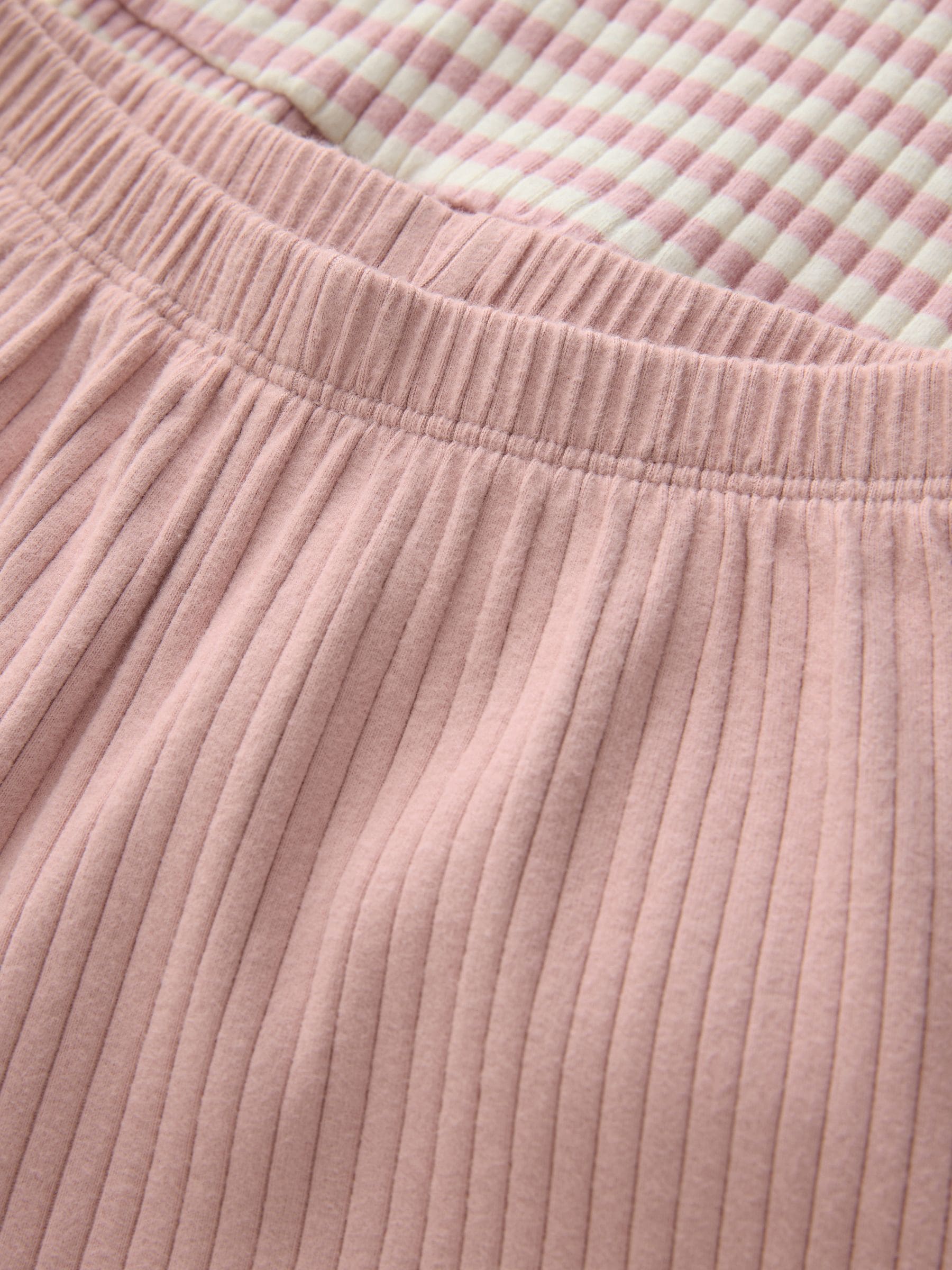 Pink Ribbed Long Sleeve Top and Wide Leg Trousers Set (3mths-7yrs) image 8