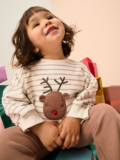 Neutral Reindeer Long Sleeve Top and Flare Set (3mths-7yrs)