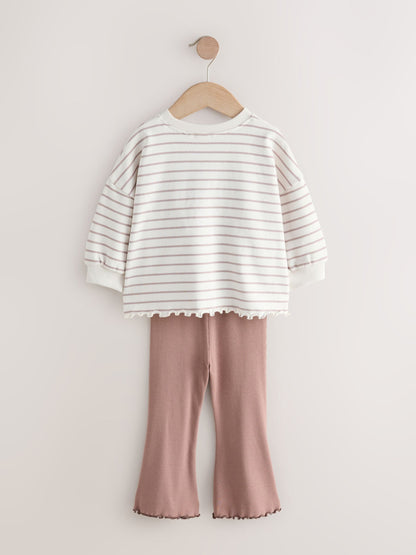 Neutral Reindeer Long Sleeve Top and Flare Set (3mths-7yrs)