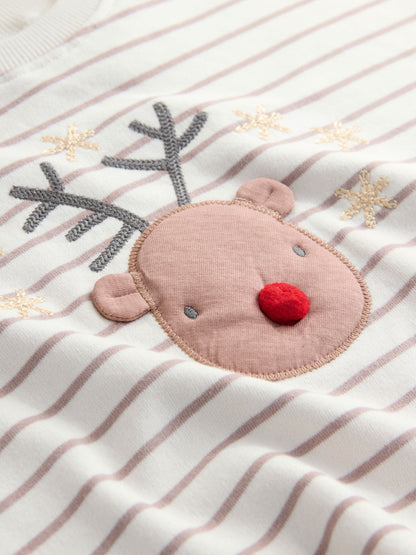 Neutral Reindeer Long Sleeve Top and Flare Set (3mths-7yrs)