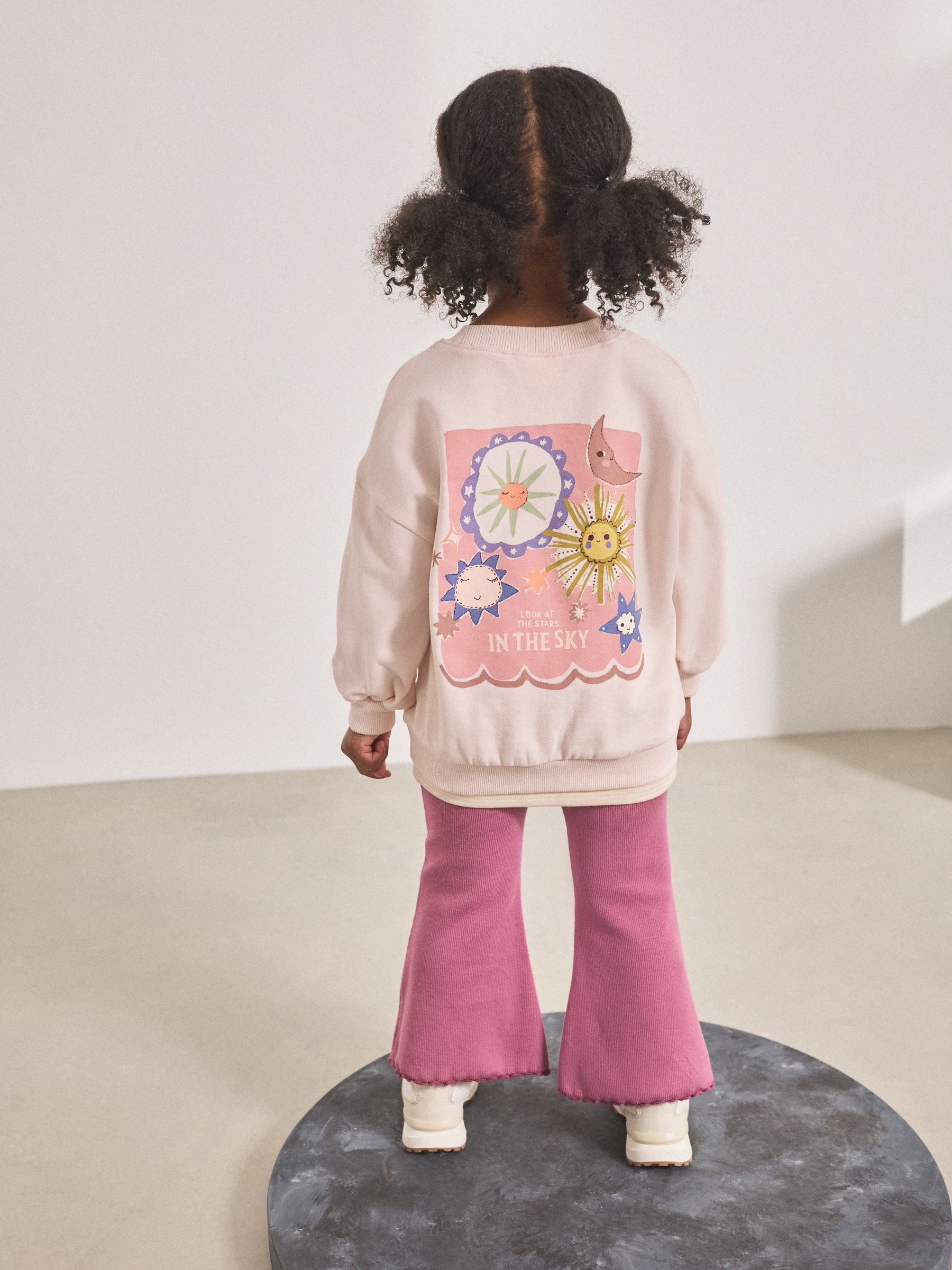 Pink Stars Long Sleeve Top and Flare Set (3mths-7yrs) image 2