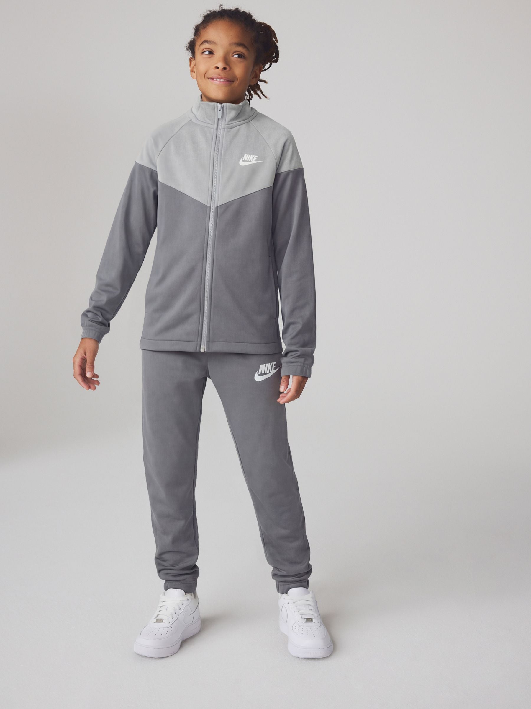 Dsiney Kidz - Nike Grey Dri-Fit Poly Zip Through Tracksuit image 1