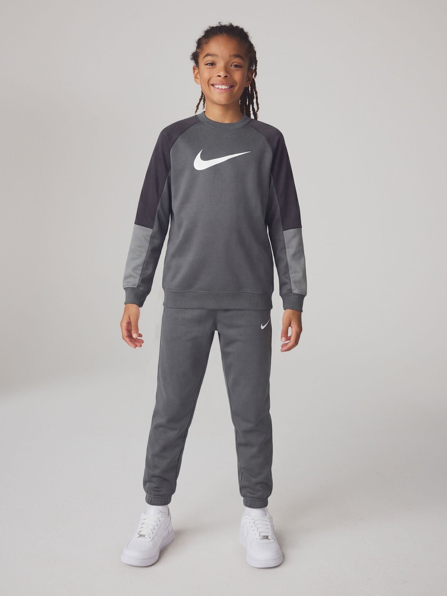 Dsiney Kidz - Nike Grey Dri-FIT Poly Crew Tracksuit image 1