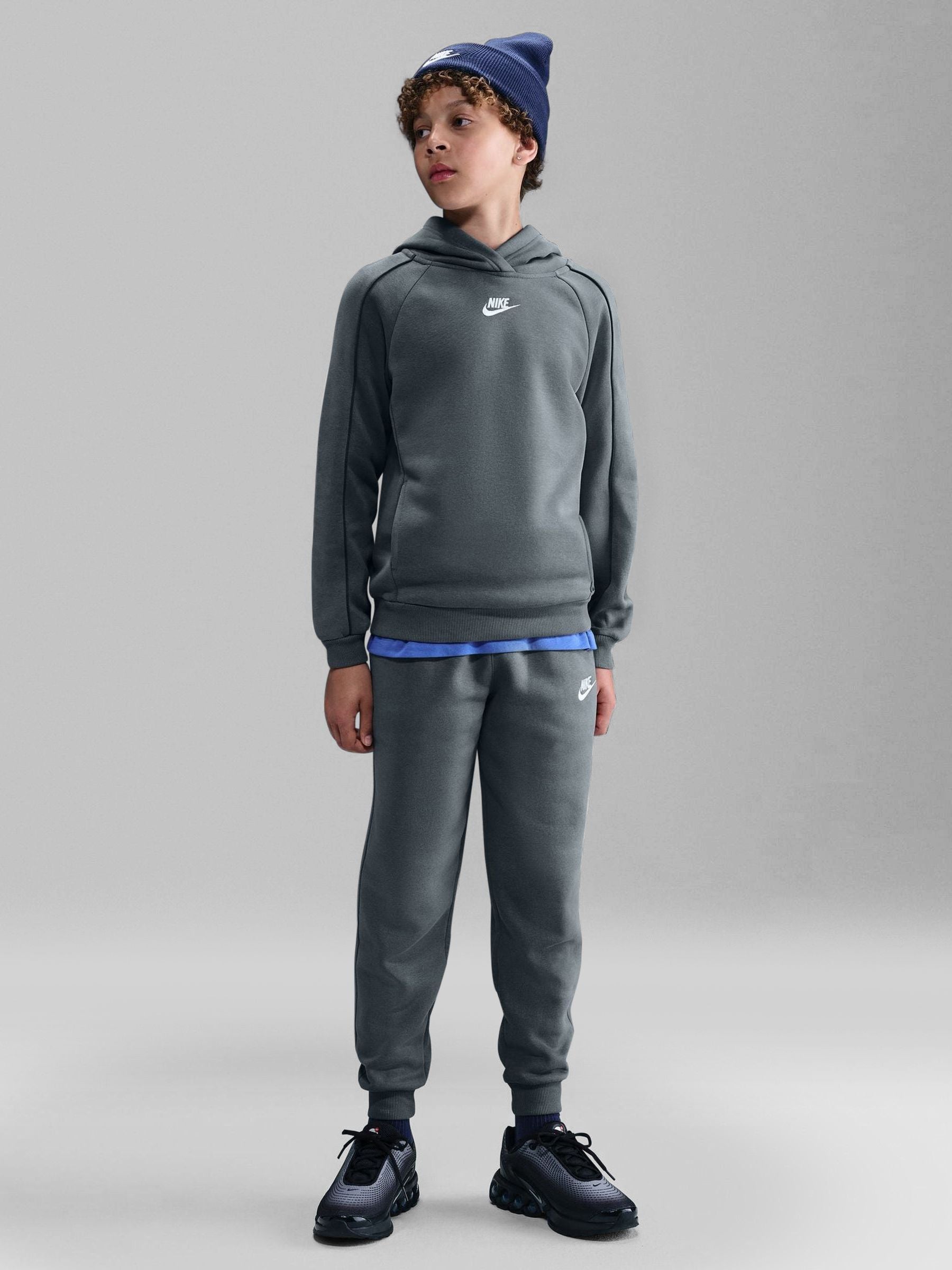 Dsiney Kidz - Nike Smoke Grey Club Hoodie & Jogger Set image 1