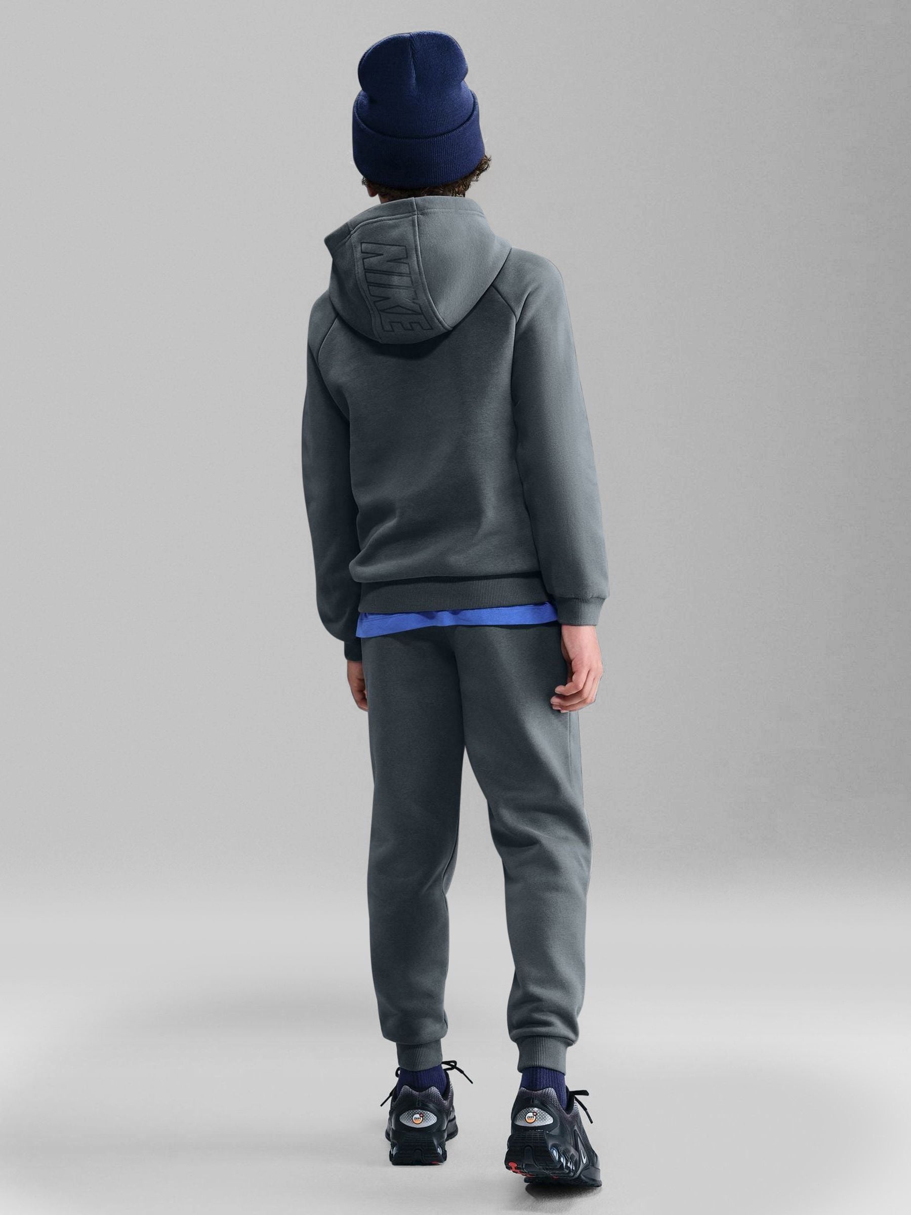 Dsiney Kidz - Nike Smoke Grey Club Hoodie & Jogger Set image 4